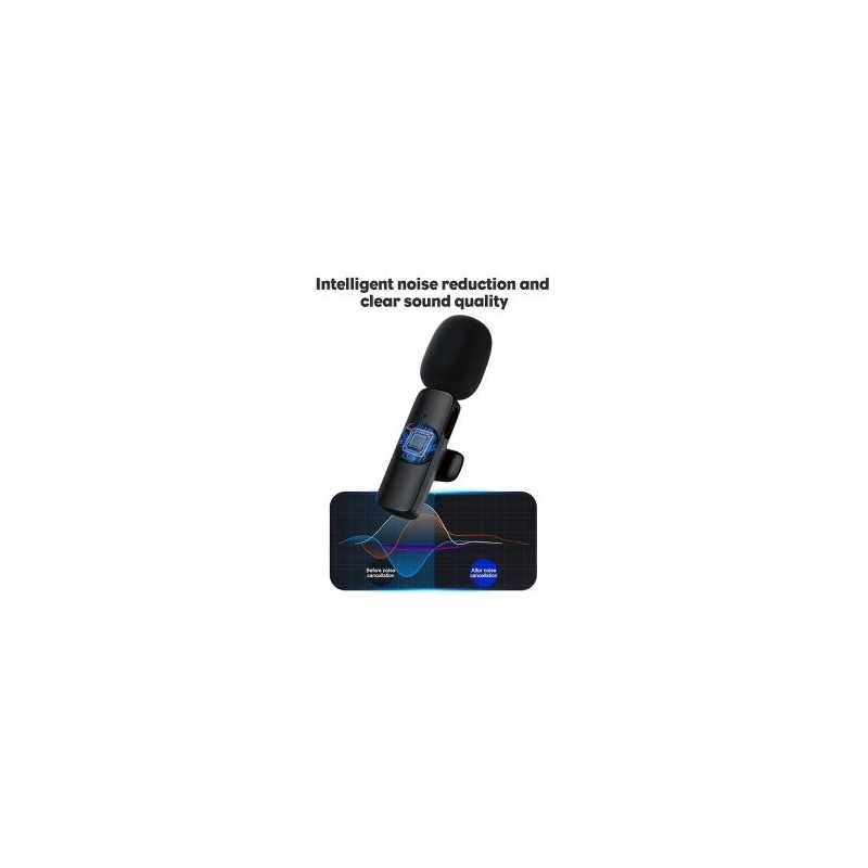 MICROFONO HOME TECH DK-4652 SMART WIRELESS GADGET LIGHTNING OMNIDIRECCIONAL PINZA NEGRO