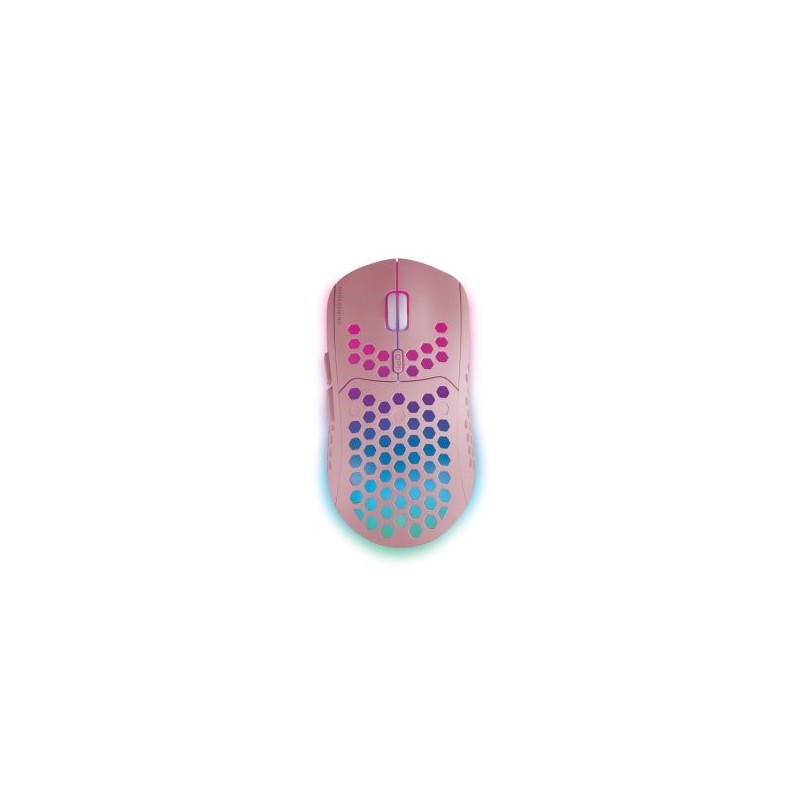 MOUSE MARS GAMING WIRELESS RGB MMW3 PINK USB 2.4G BATERIA RECARGABLE 3200DPI ULTRALIGERO HIVE ILUMIN