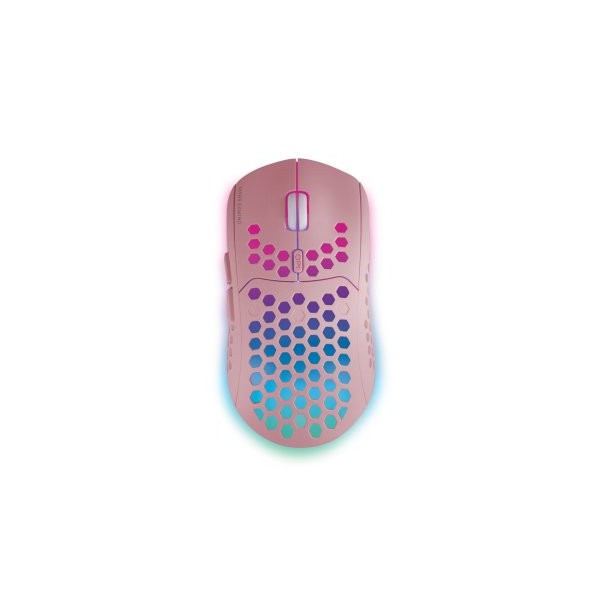 MOUSE MARS GAMING WIRELESS RGB MMW3 PINK USB 2.4G BATERIA RECARGABLE 3200DPI ULTRALIGERO HIVE ILUMIN