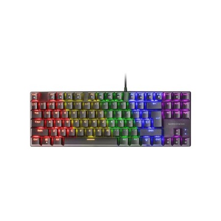 TECLADO MECANICO COMPACTO TKL MARS GAMING MK80 ITALIANO BLACK ILUMINACION 12EFECTOS SWITCH MARRON