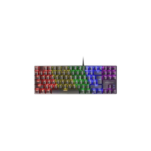 TECLADO MECANICO COMPACTO TKL MARS GAMING MK80 ITALIANO BLACK ILUMINACION 12EFECTOS SWITCH MARRON