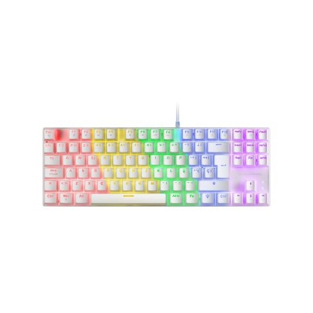 TECLADO MECANICO COMPACKTO TKL MARS GAMING MK80 ITALIANO WHITE ILUMINACION 12EFECTOS SWITCH MARRON