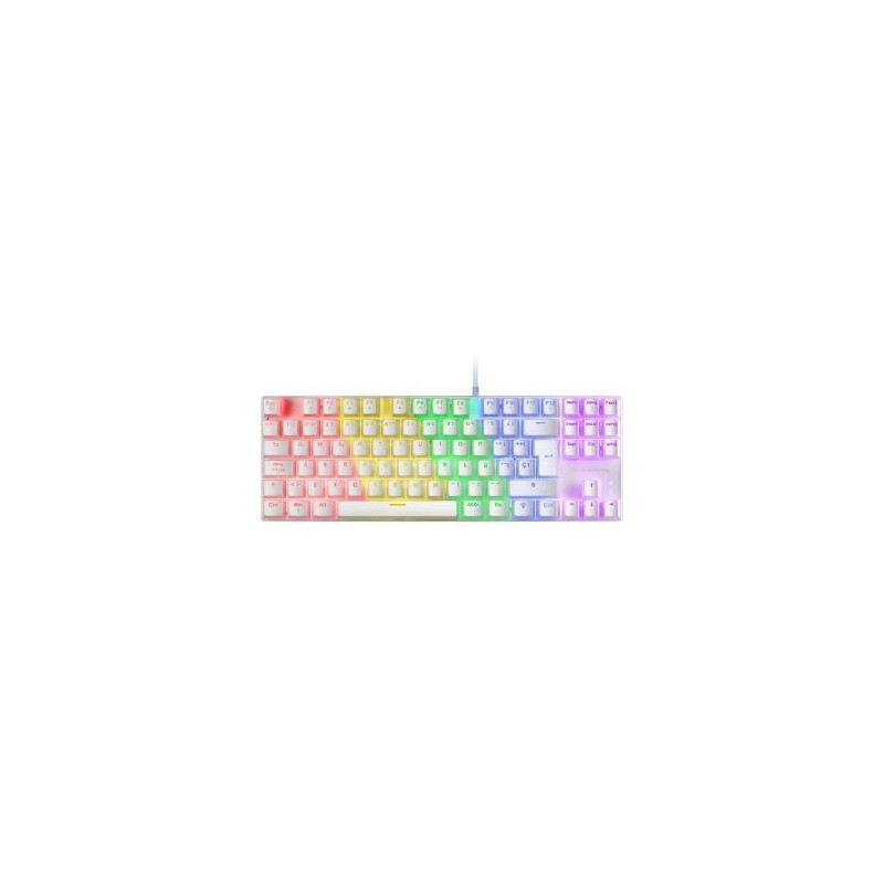 TECLADO MECANICO COMPACKTO TKL MARS GAMING MK80 ITALIANO WHITE ILUMINACION 12EFECTOS SWITCH MARRON