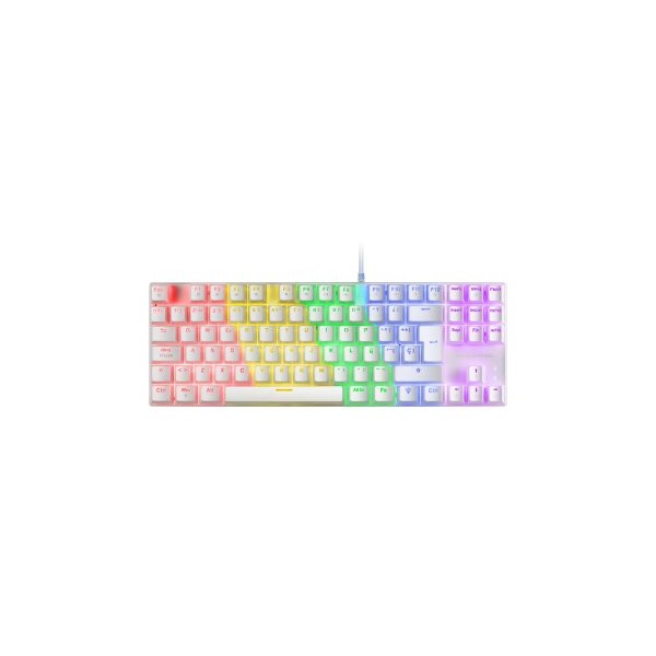 TECLADO MECANICO COMPACKTO TKL MARS GAMING MK80 ITALIANO WHITE ILUMINACION 12EFECTOS SWITCH MARRON