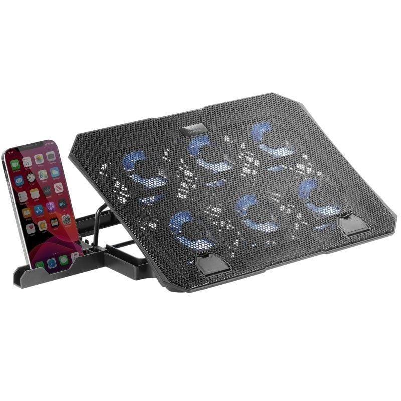 Soporte Refrigerante Mars Gaming MNBC23 para Portátiles hasta 16″/ Iluminación LED