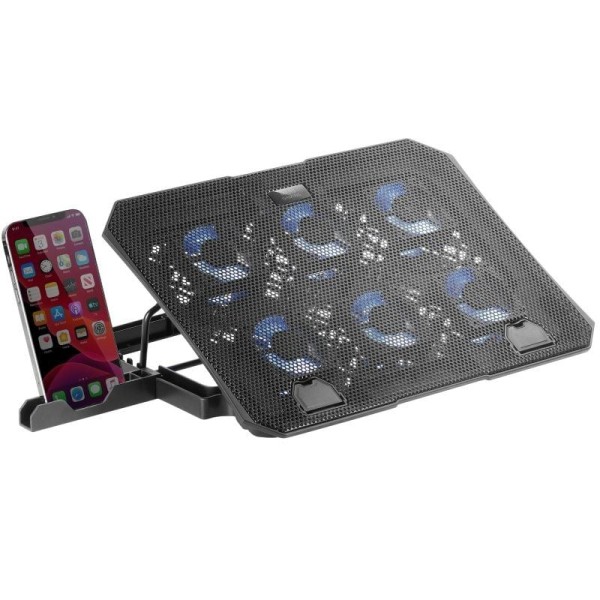 Soporte Refrigerante Mars Gaming MNBC23 para Portátiles hasta 16″/ Iluminación LED
