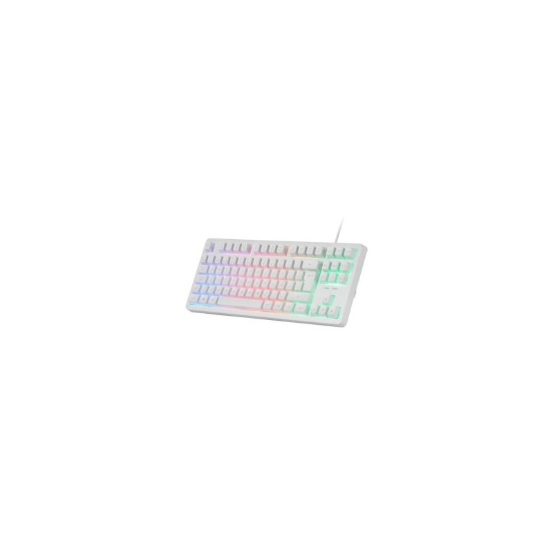 TECLADO H-MECH GAMING MARS GAMING MK023 FRANCES COLOR BLANCO TAMAÑO COMPACTO TKL ILUMINACION RGB