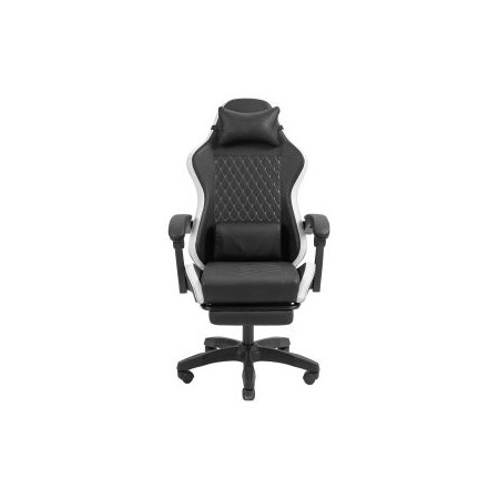 SILLA GAMER MARS GAMING MGCXBBL NEGRA Y BLANCA RECLINABLE REPOSABRAZOS AJUSTABLE REPOSAPIES COJINES