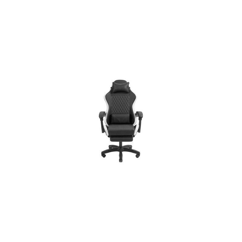 SILLA GAMER MARS GAMING MGCXBBL NEGRA Y BLANCA RECLINABLE REPOSABRAZOS AJUSTABLE REPOSAPIES COJINES