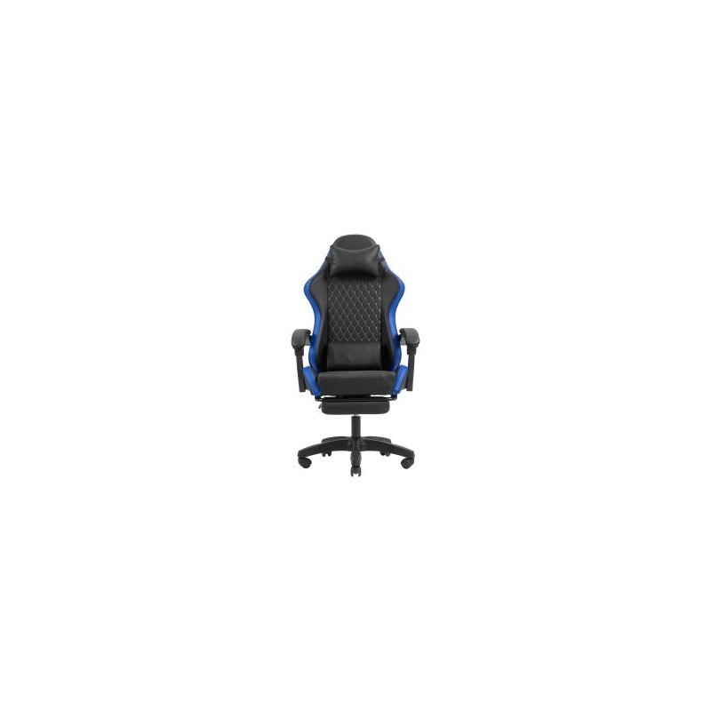 SILLA GAMER MARS GAMING MGCXBBL NEGRA Y AZUL RECLINABLE REPOSABRAZOS AJUSTABLE REPOSAPIES COJINES