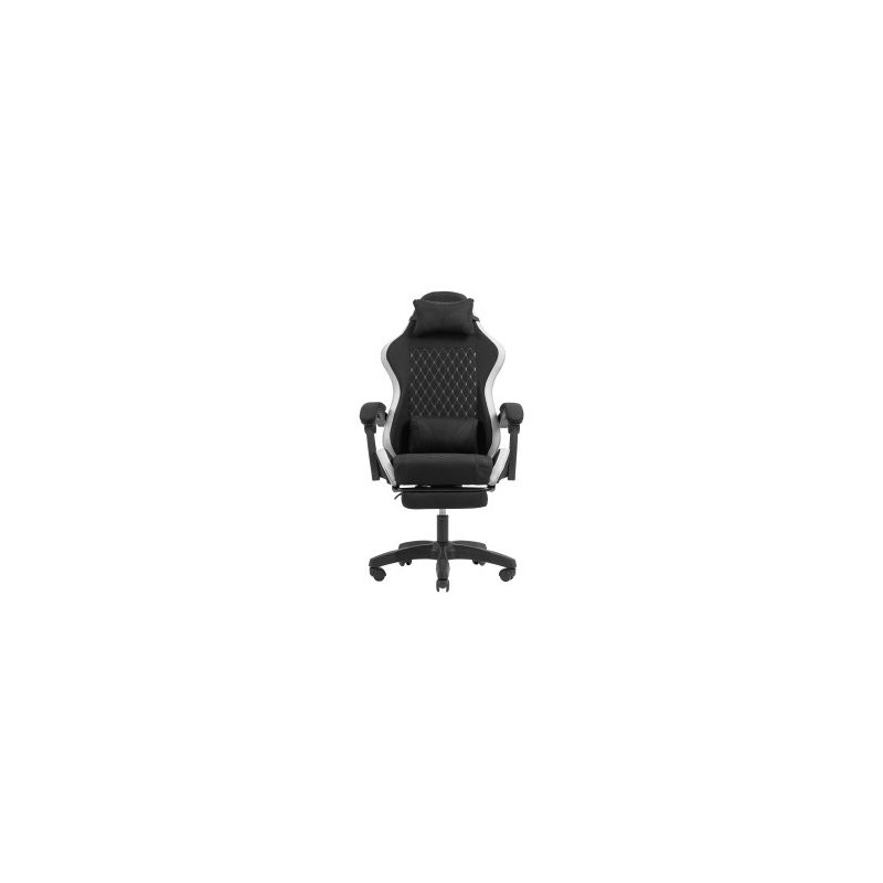 SILLA GAMER MARS GAMING MGCXFGRBL NEGRA Y BLANCA RECLINABLE REPOSABRAZO AJUSTABLE REPOSAPIES COJINES