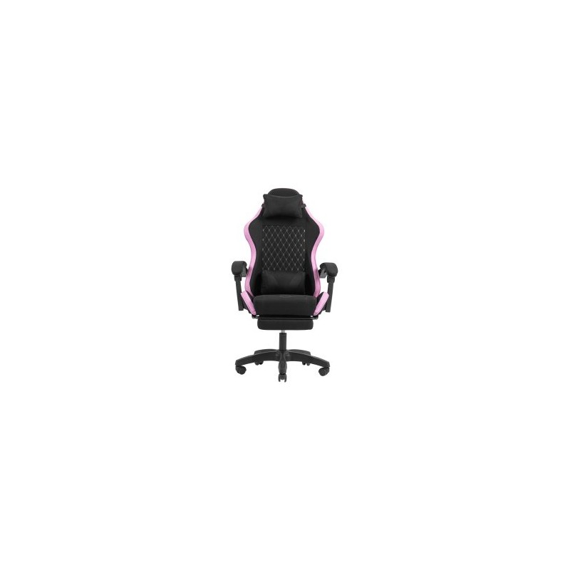 SILLA GAMER MARS GAMING MGCXFGRBL NEGRA Y ROSA RECLINABLE REPOSABRAZOS AJUSTABLE REPOSAPIES COJINES