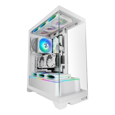 Caja ordenador mars gaming mcprismaw atx cristal templado blanco