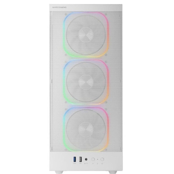 Caja ordenador mars gaming mcnebulaw atx argb cristal templado blanco