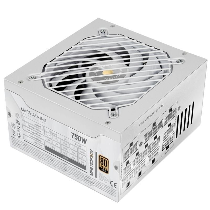 Fuente de Alimentación Mars Gaming MPB750PSI/ 750W/ Ventilador 14cm/ ATX 3.1/ PCIe 5.1/ 80 Plus Gold
