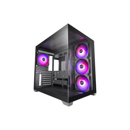 (Km0) CAJA ATX MARS GAMING MCV5 CRISTAL TEMPLADO PANORAMICO ARGB GPU 416mm NEGRA CASH30