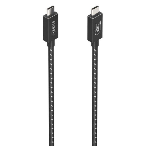 Cable USB 4.0 Tipo-C Aisens A156-0867/ USB Tipo-C Macho - USB Tipo-C Macho/ Hasta 240W/ 40Gbps/ 1m/ Gris