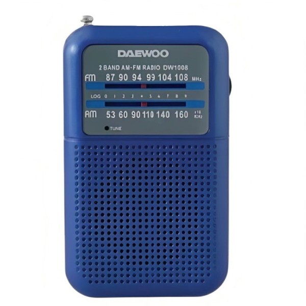 Radio Portátil Daewoo DW1008/ a Pilas/ Azul