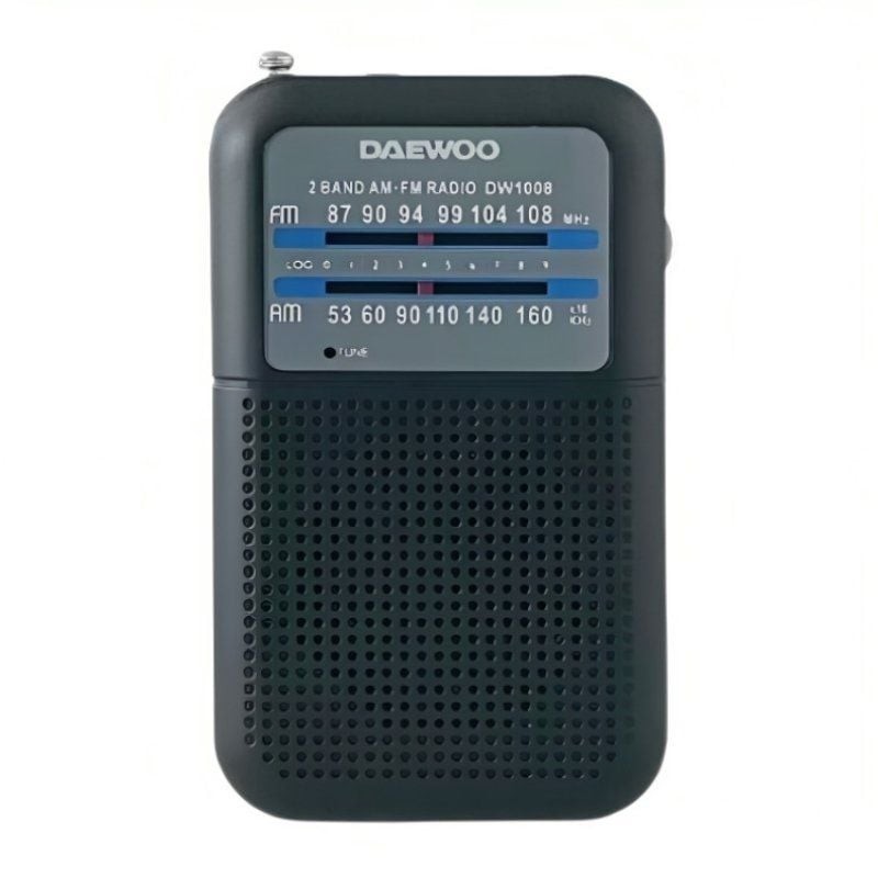 Radio Portátil Daewoo DW1008/ a Pilas/ Negra