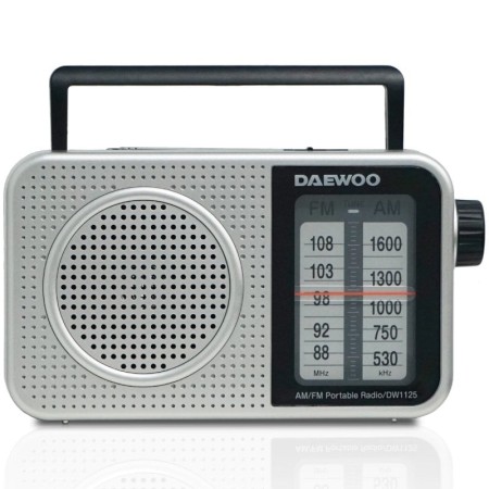 Radio Portátil Daewoo DW1125/ a Pilas/ Gris Metalizado