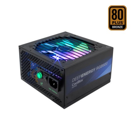 Fuente de alimentacion coolbox deep energy rgb600 - 600w 80+ bronze gaming rgb