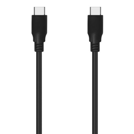 Cable USB 3.2 Tipo-C Aisens A107-0702 20GBPS 5A 100W/ USB Tipo-C Macho - USB Tipo-C Macho/ Hasta 100W/ 20Gbps/ 1m/ Negro
