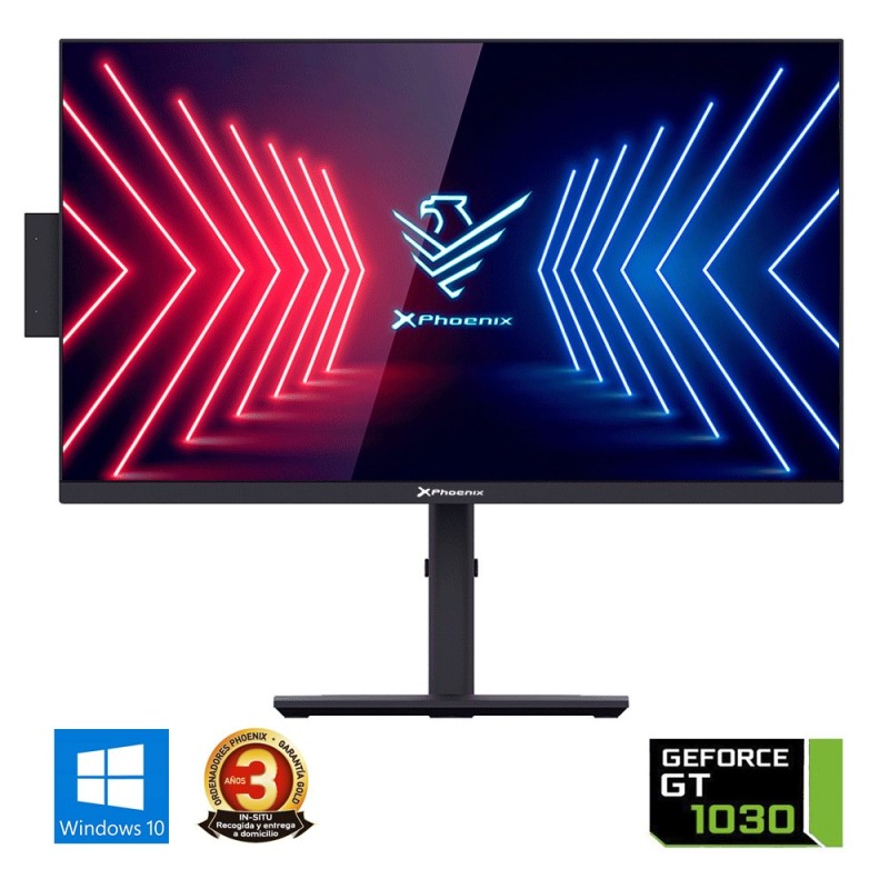 Ordenador pc all in one aio phoenix unity 1030g 24 pulgadas fhd - intel i3 10105 nvidia gt 1030 - 8gb ddr4 crucial - 480 gb ssd 