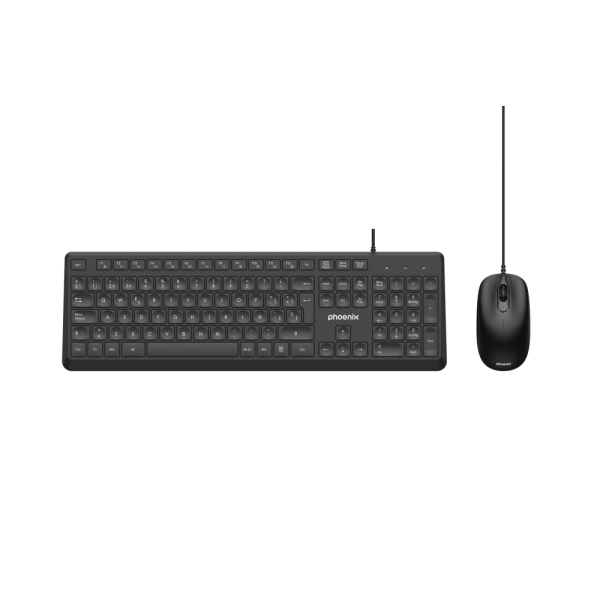 Phoenix combo teclado multimedia + ratón con cable usb 1200dpi
