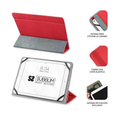 Funda subblim freecam case para tablet 10.1 pulgadas rojo