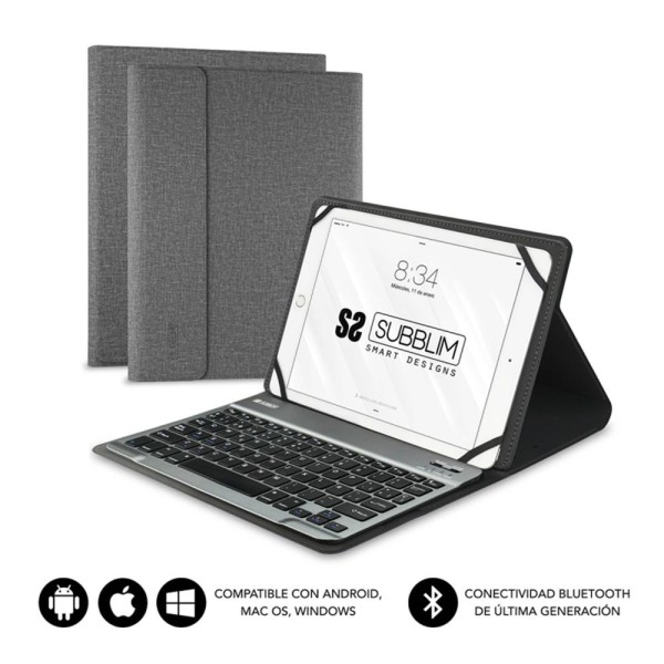 Funda tablet subblim keytab pro para tablet 10.1 pulgadas gris