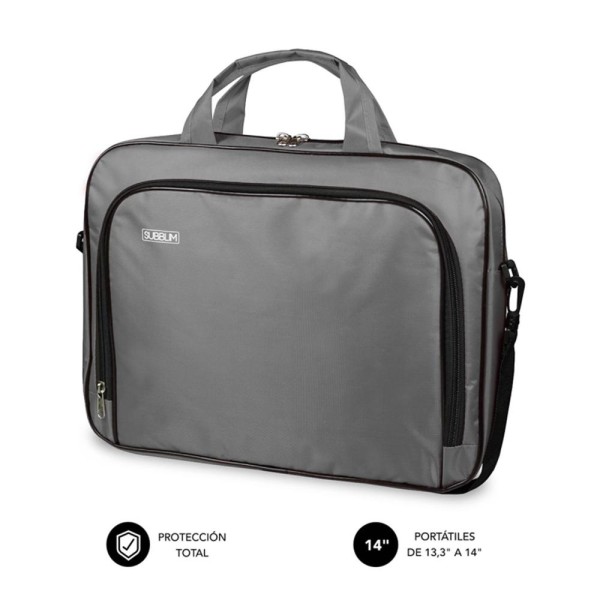 Maletin subblim oxford para portatil 13.3 pulgadas - 14 pulgadas gris