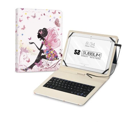 Funda + teclado subblim para tablet 11 pulgadas hadas