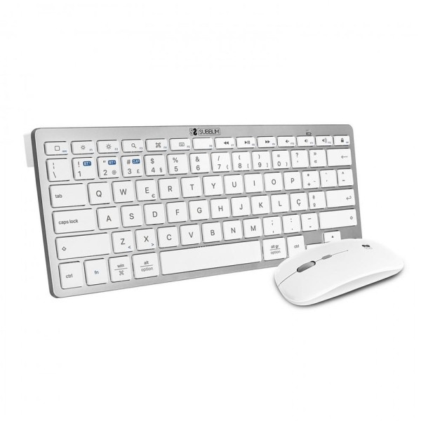 Teclado + raton subblim combo plata portugues