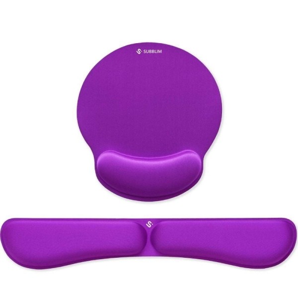 Pack de Reposamuñecas y Alfombrilla Ergonómica Subblim Ergo MemoryFlex/ Púrpura