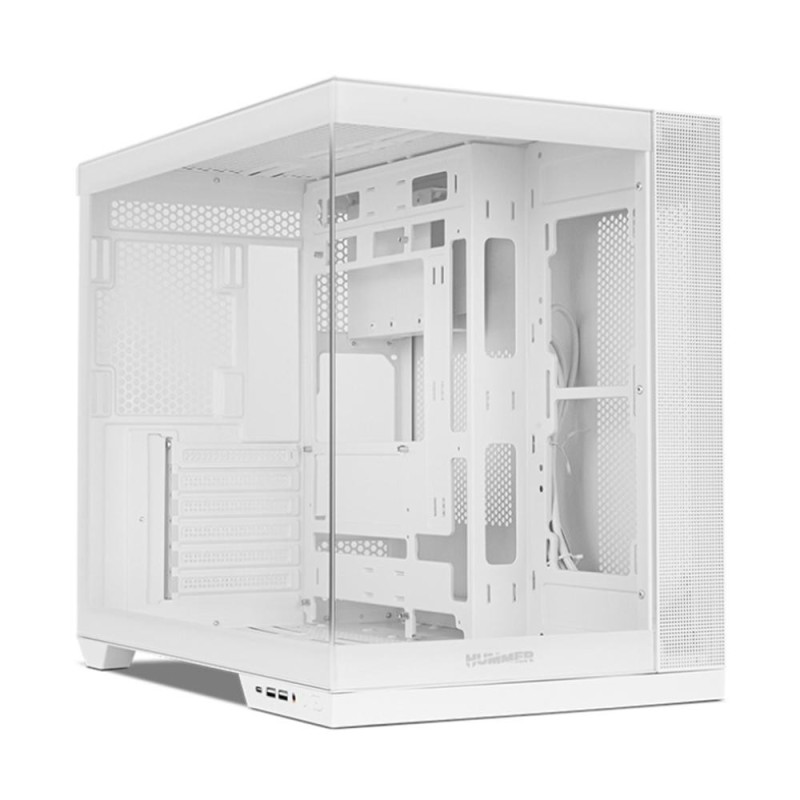 Caja ordenador gaming hummer astra neo atx argb cristal templado blanco