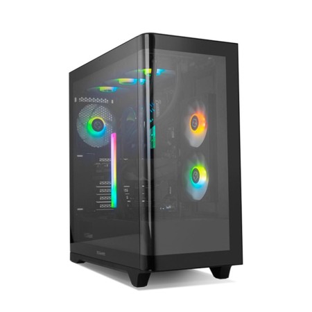 Caja ordenador gaming nox hummer ether atx argb cristal templado negro