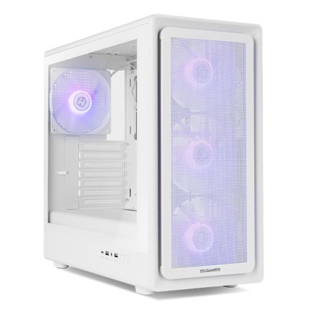 Caja ordenador gaming nox hyperflow hummer aero atx argb cristal templado blanco