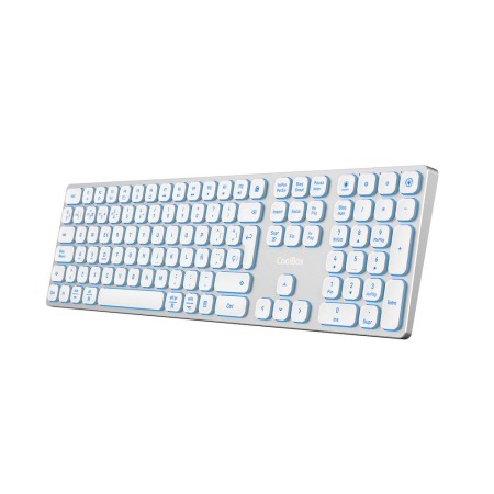Teclado inalambrico retroiluminado coolbox moonlight key b431 plata blanco
