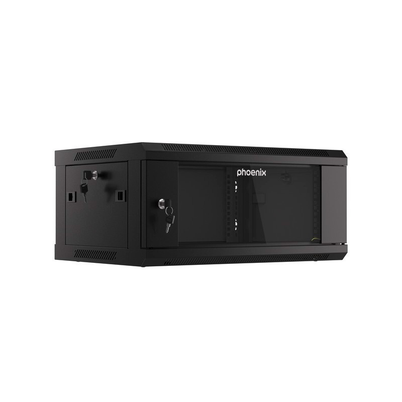 Armario rack phoenix 4u 600x450x279 auto - ensamblado 19″ hasta 60 kg negro