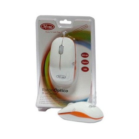 MOUSE 3FREE MCM101/WO DISE¥O BLANCO NARANJA