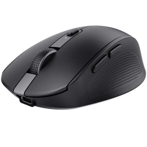 Ratón Inalámbrico Trust Ozaa Compact Wireless/ Batería recargable/ Hasta 3200 DPI/ Negro