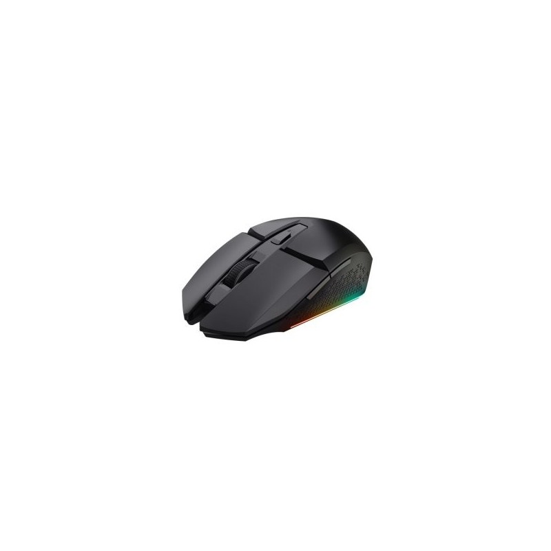 MOUSE TRUST GAMING WIRELESS RGB GXT 110 FELOX ILUMINACION LED, 6 BOTONES, NEGRO 25037