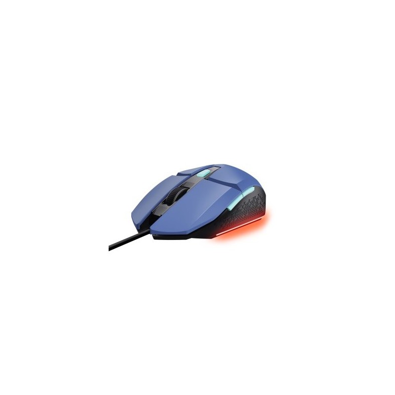 MOUSE TRUST GAMING RGB GXT 109BL FELOX 25067 COLOR AZUL ILUMINACION LED 6 BOTONES CABLE 150cm
