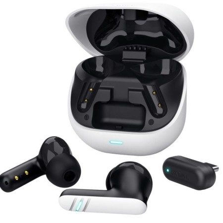 Auriculares Bluetooth Trust GXT 409 Oxxie 25478 con estuche de carga/ Autonomía 7h/ Blanco y Negro