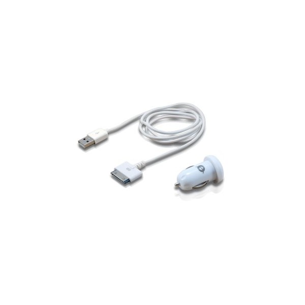 KIT APPLE CARGADOR CONCEPTRONIC PARA COCHE A 2 USB 5V 2A Y CABLE USB APPLE 1105228