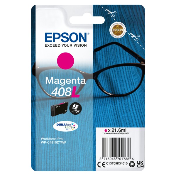 Cartucho tinta epson 408l magenta durabrite 408l ultra ink