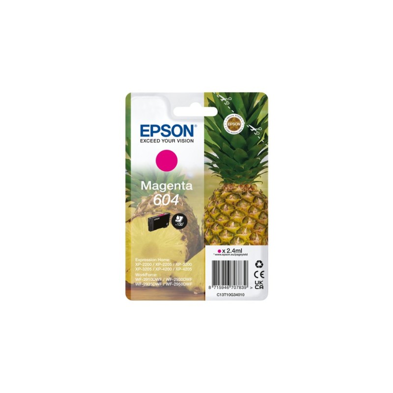 Cartucho epson 604 magenta c13t10g34010 xp2200 wf - 2910 piña