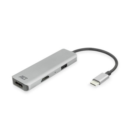 Adaptador usb - c a 2 hdmi 4k act connectivity