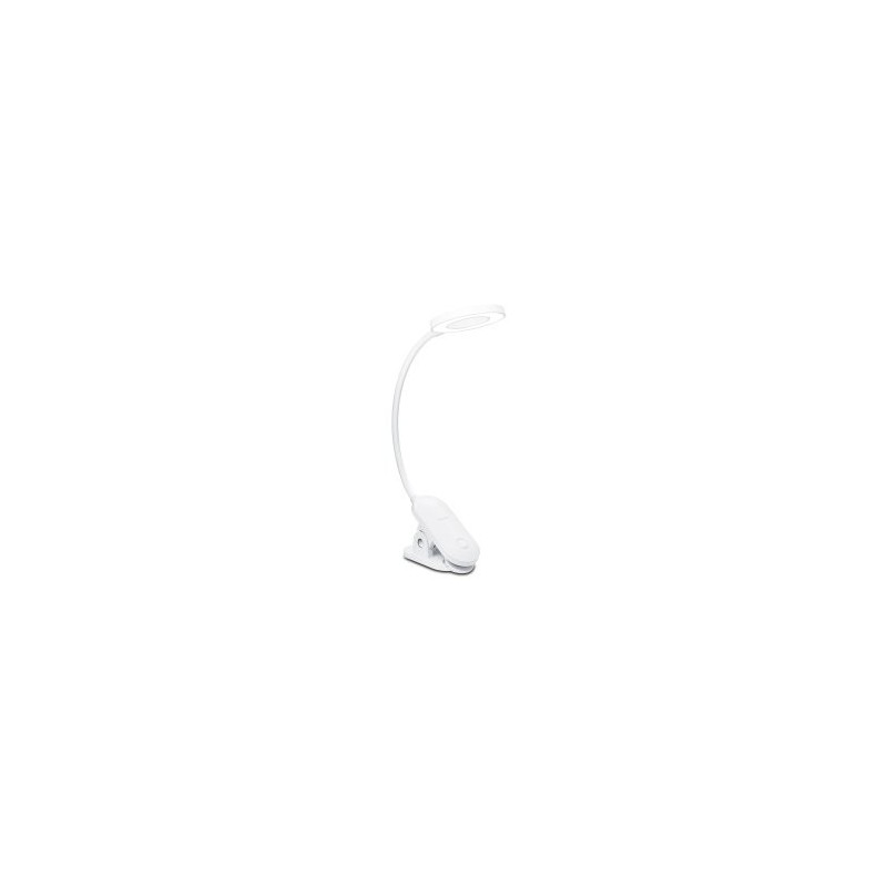FLEXO DE PINZA PHILIPS FORYS CLIP LED 5W BATERIA RECARGABLE 4000K LUZ NEUTRA REGULABLE COLOR BLANCO