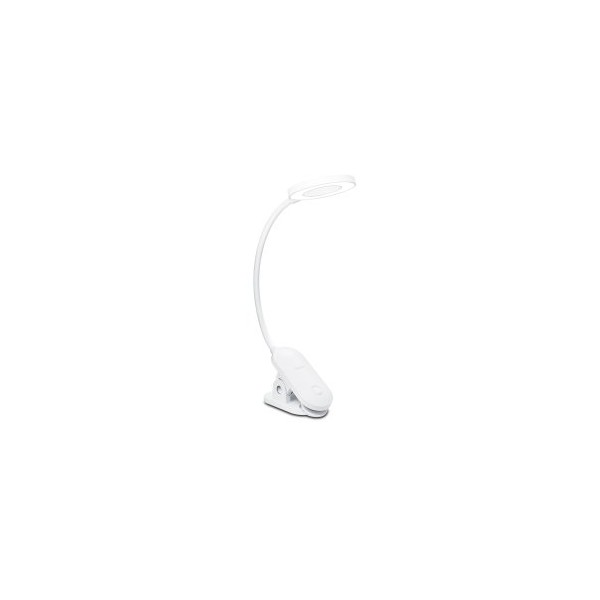FLEXO DE PINZA PHILIPS FORYS CLIP LED 5W BATERIA RECARGABLE 4000K LUZ NEUTRA REGULABLE COLOR BLANCO
